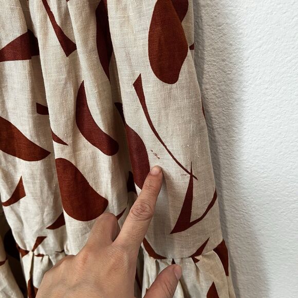 Astr The Label Marlene Printed Midi Dress Sz S Linen Blend Summer Beach Casual - Picture 6 of 10